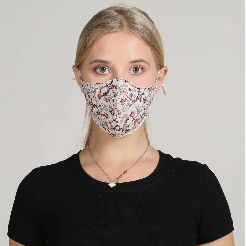 Two Pack Floral Pattern Face Mask - Picture 7 of 15